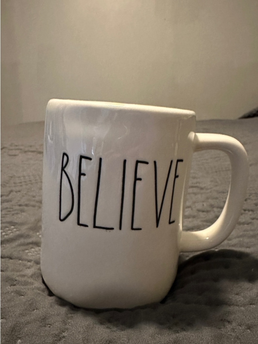 Rae Dunn “Believe” White Ceramic Coffee Mug